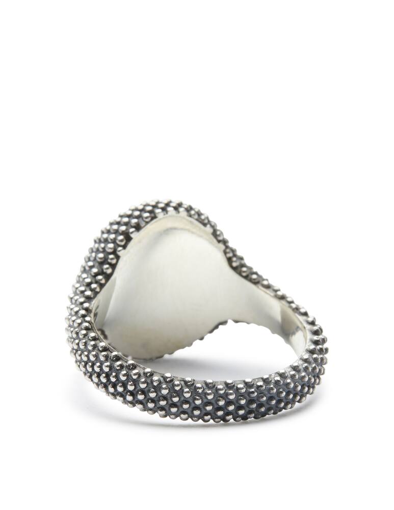 rinascente NOVE25 Dotted oval onyx signet ring