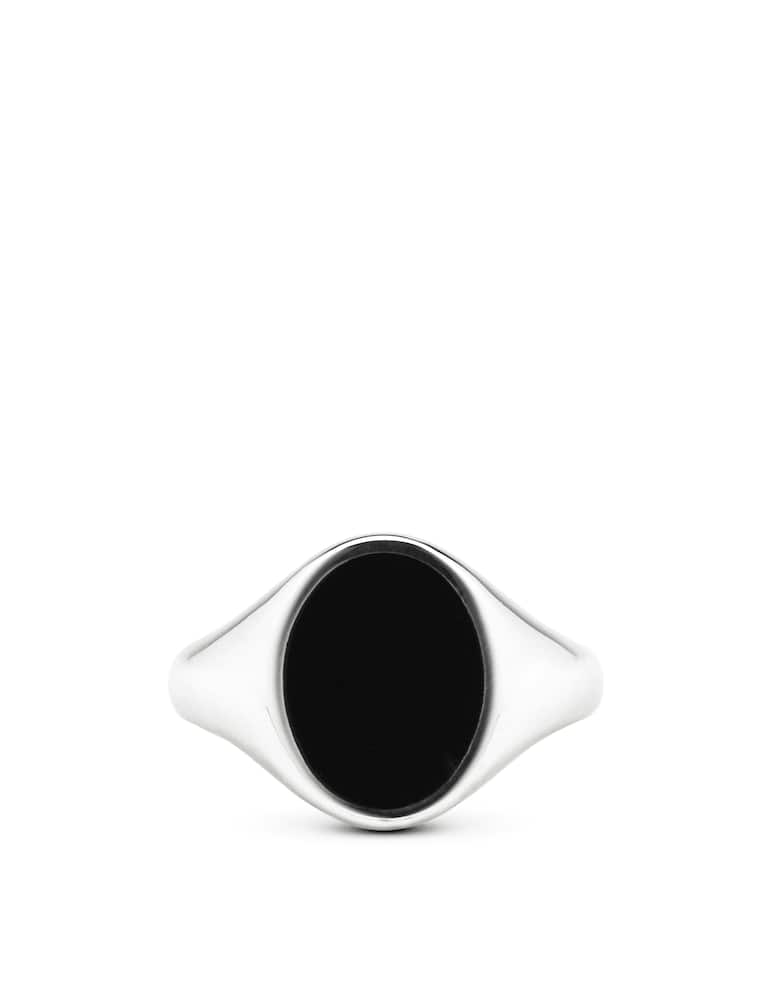 NOVE25 Black enamel oval chevalier - picture 1 NOVE25 Black enamel oval chevalier - picture 1