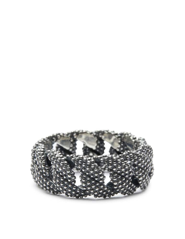 rinascente NOVE25 Small dotted curb ring