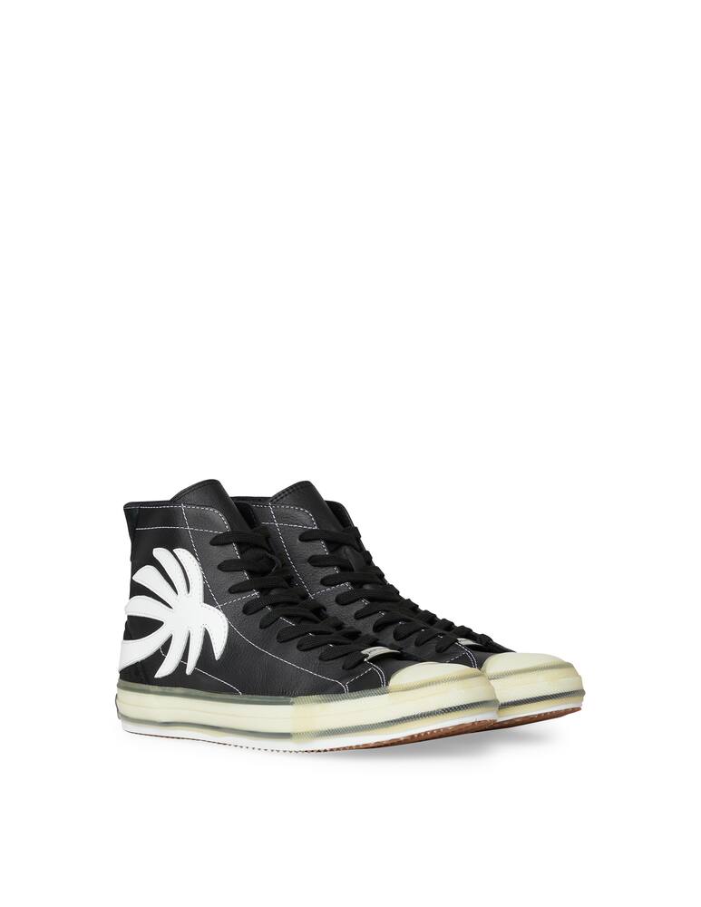 rinascente Palm Angels High top palm vulcanized  leather sneakers