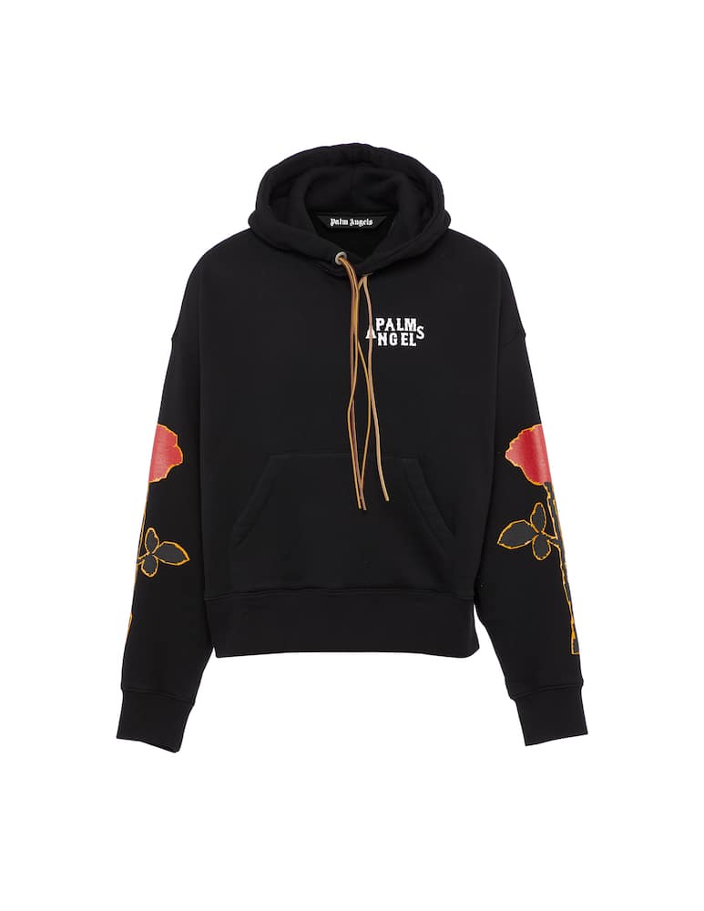 rinascente Palm Angels Felpa con cappuccio side rose