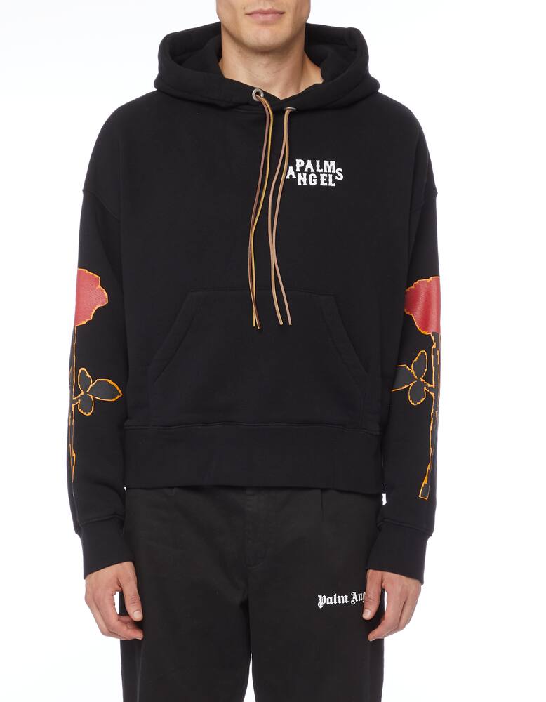 rinascente Palm Angels Felpa con cappuccio side rose