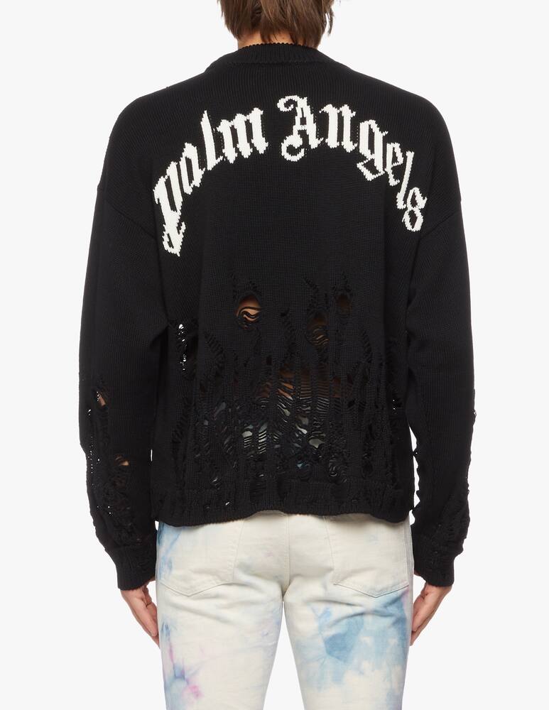 rinascente Palm Angels Logo distressed flames jumper