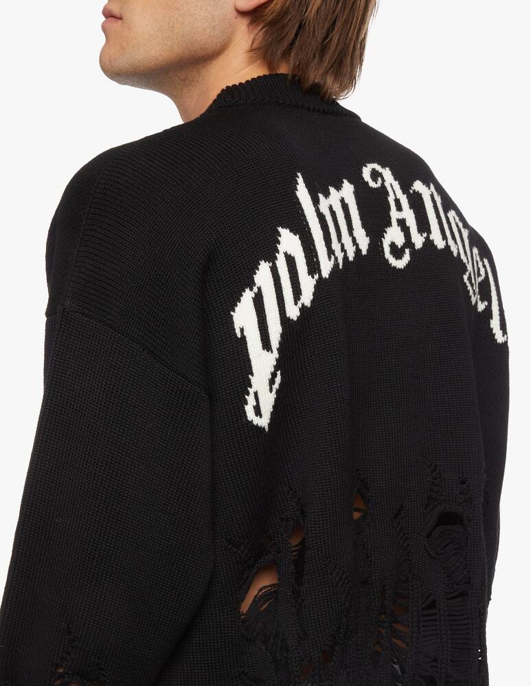 rinascente Palm Angels Logo distressed flames jumper