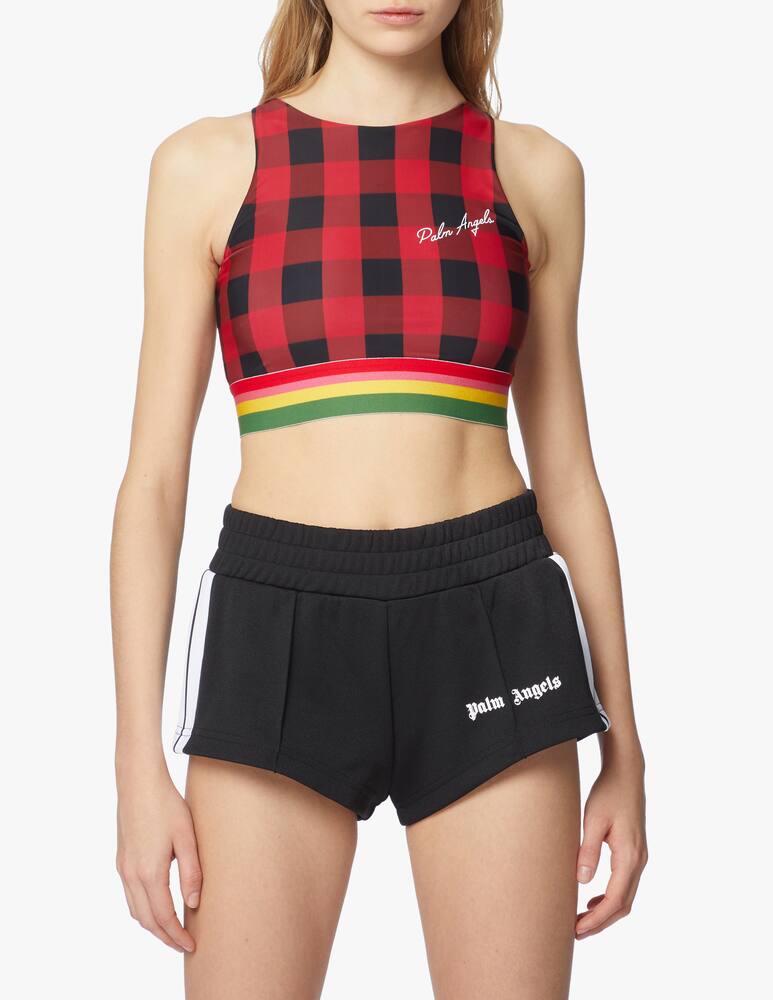 rinascente Palm Angels Check print sports bra