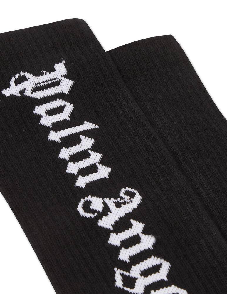 rinascente Palm Angels Vertical logo socks - black