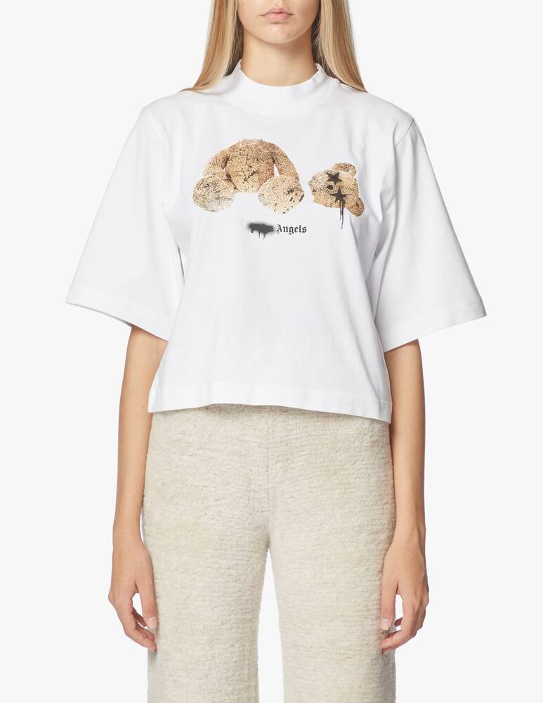 rinascente Palm Angels Sprayed bear cropped t-shirt