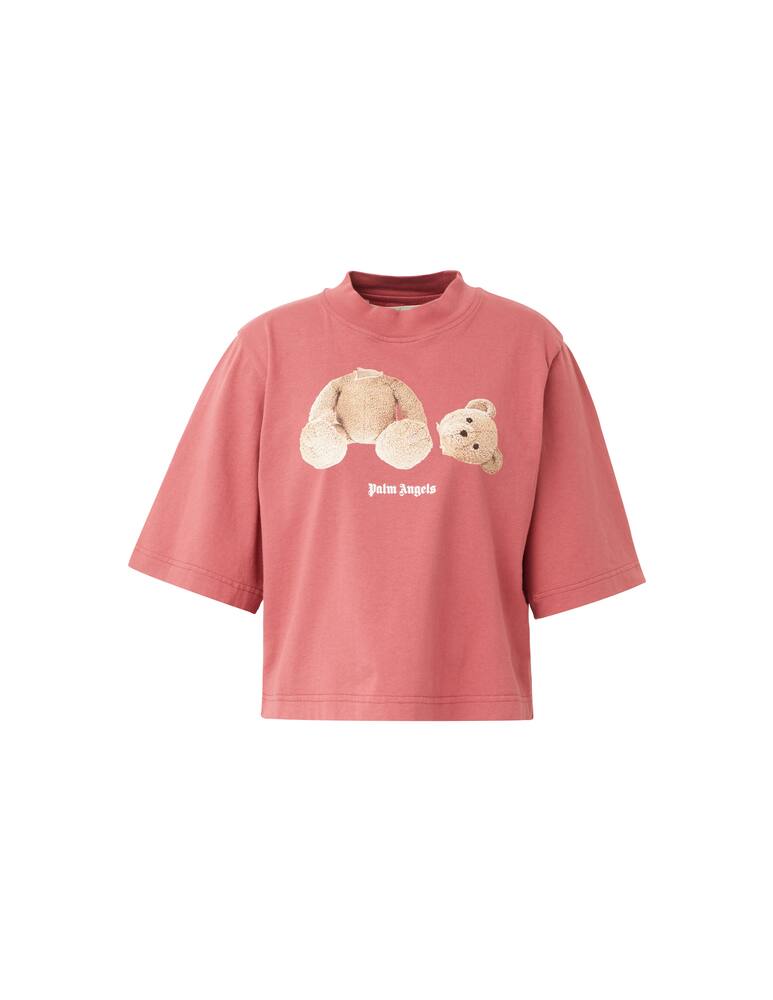 rinascente Palm Angels Bear cotton crop t-shirt - brown