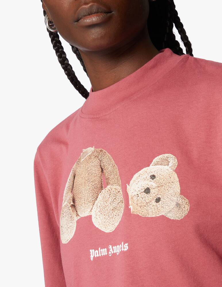 rinascente Palm Angels Bear cotton crop t-shirt - brown