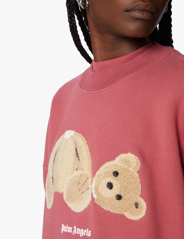 rinascente Palm Angels Felpa in cotone con orsetto - rosa