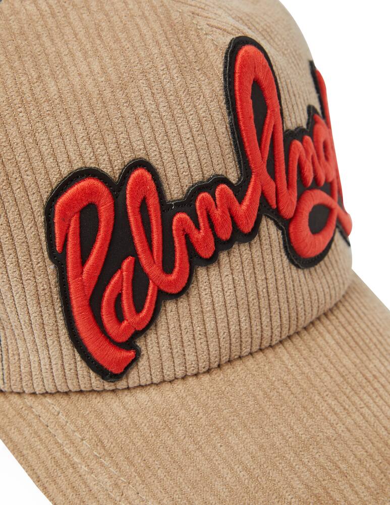 rinascente Palm Angels Cappello con visiera logo seasonal in velluto - marrone