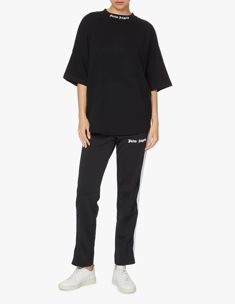 rinascente Palm Angels T-shirt over in cotone con logo sul collo - nero