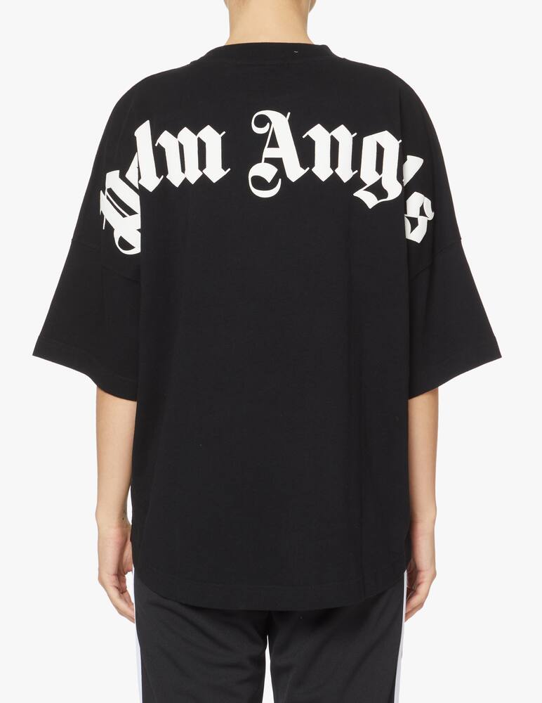 rinascente Palm Angels T-shirt over in cotone con logo sul collo - nero