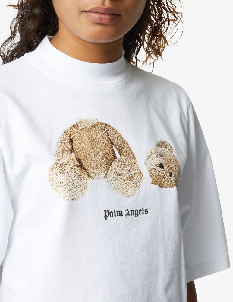 Palm Angels T-shirt crop orso - Bianco - immagine 4
