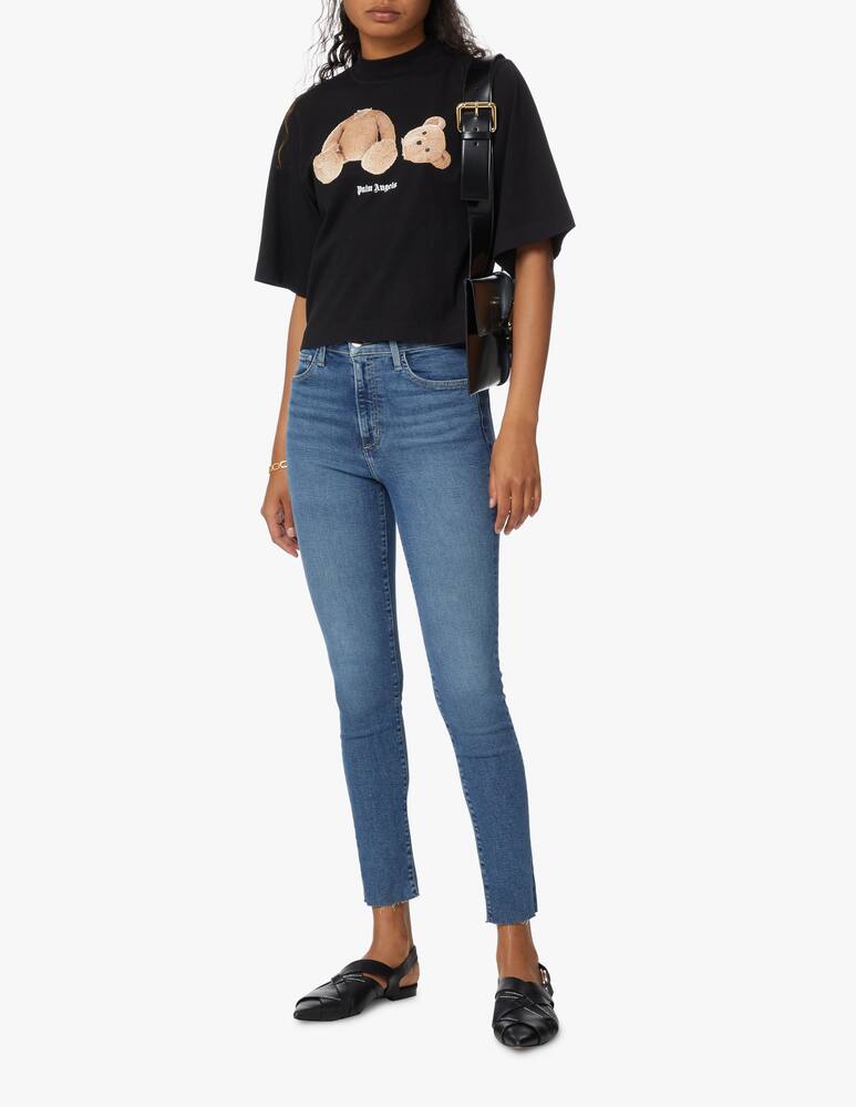 rinascente Palm Angels T-shirt crop in cotone con orso - nero