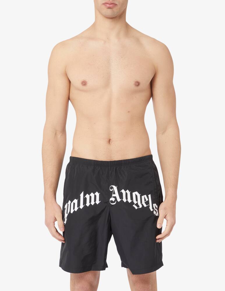 rinascente Palm Angels Costume da bagno logo curvo - nero