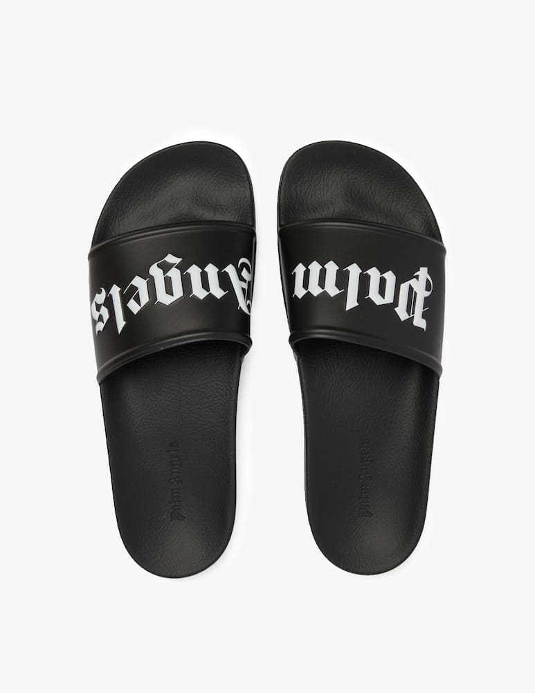 rinascente Palm Angels Ciabatet pool slider bianco e nero - Nero