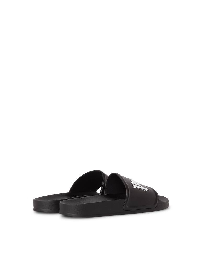 rinascente Palm Angels Ciabatet pool slider bianco e nero - Nero