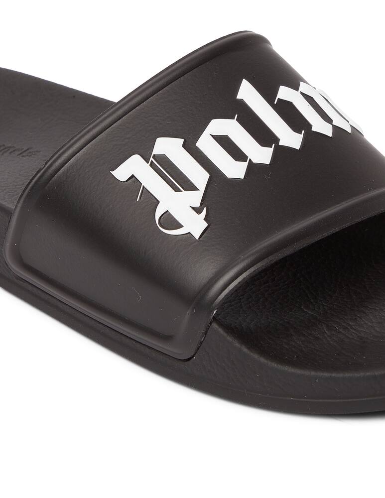 rinascente Palm Angels Ciabatet pool slider bianco e nero - Nero
