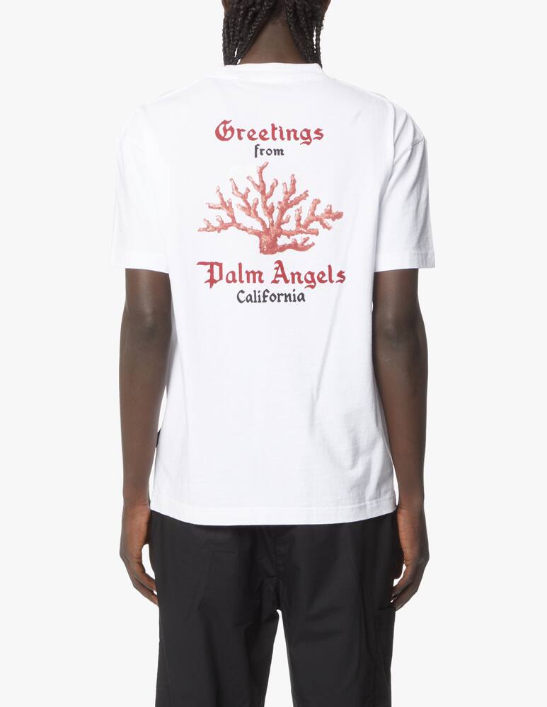 rinascente Palm Angels Back coral classic t-shirt - white