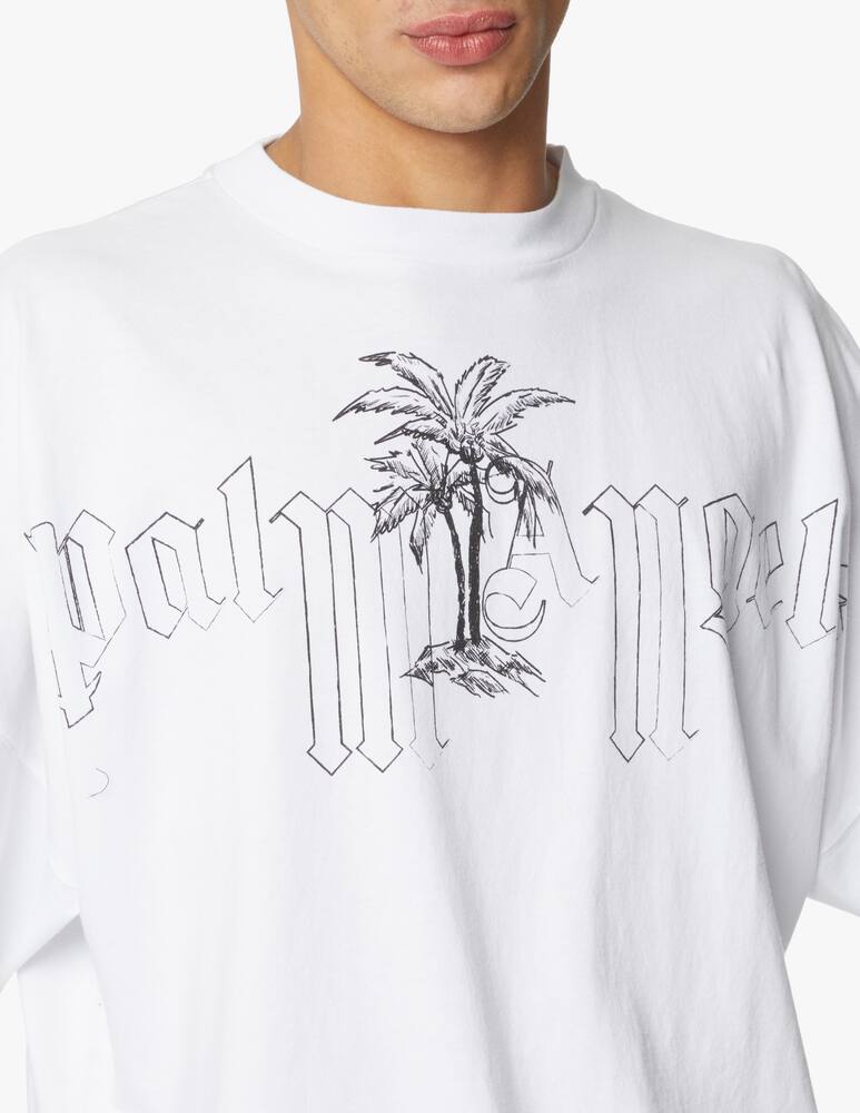 rinascente Palm Angels Maglietta over seasonal con logo - bianco