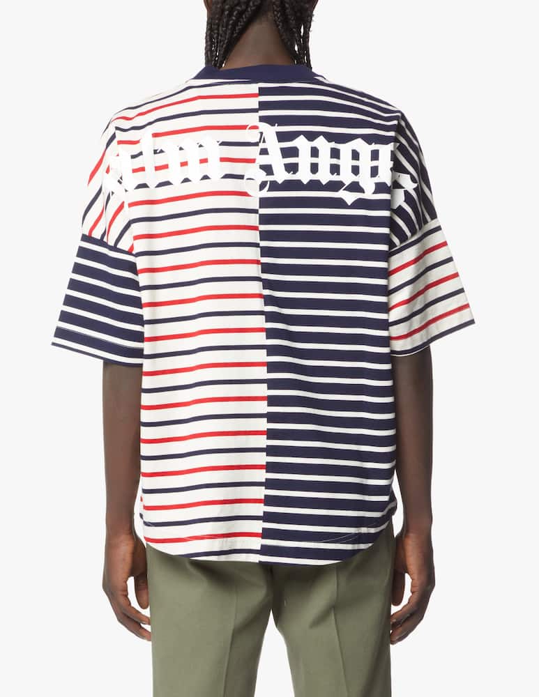 rinascente Palm Angels Mix stripes logo over t-shirt - multi
