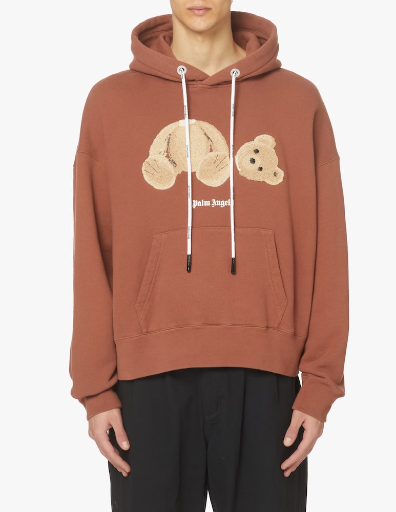 rinascente Palm Angels Felpa con cappuccio bear - marrone
