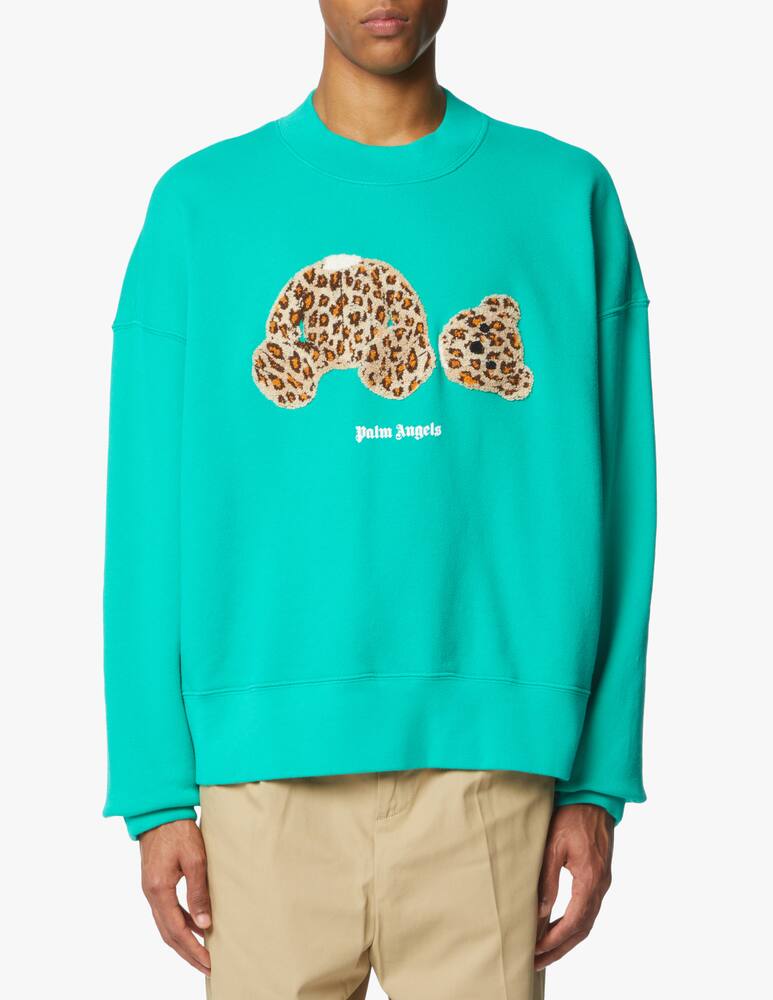 rinascente Palm Angels Maglia girocollo leopard bear - verde