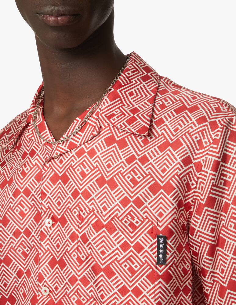 rinascente Palm Angels Monogram ss bowling shirt - red