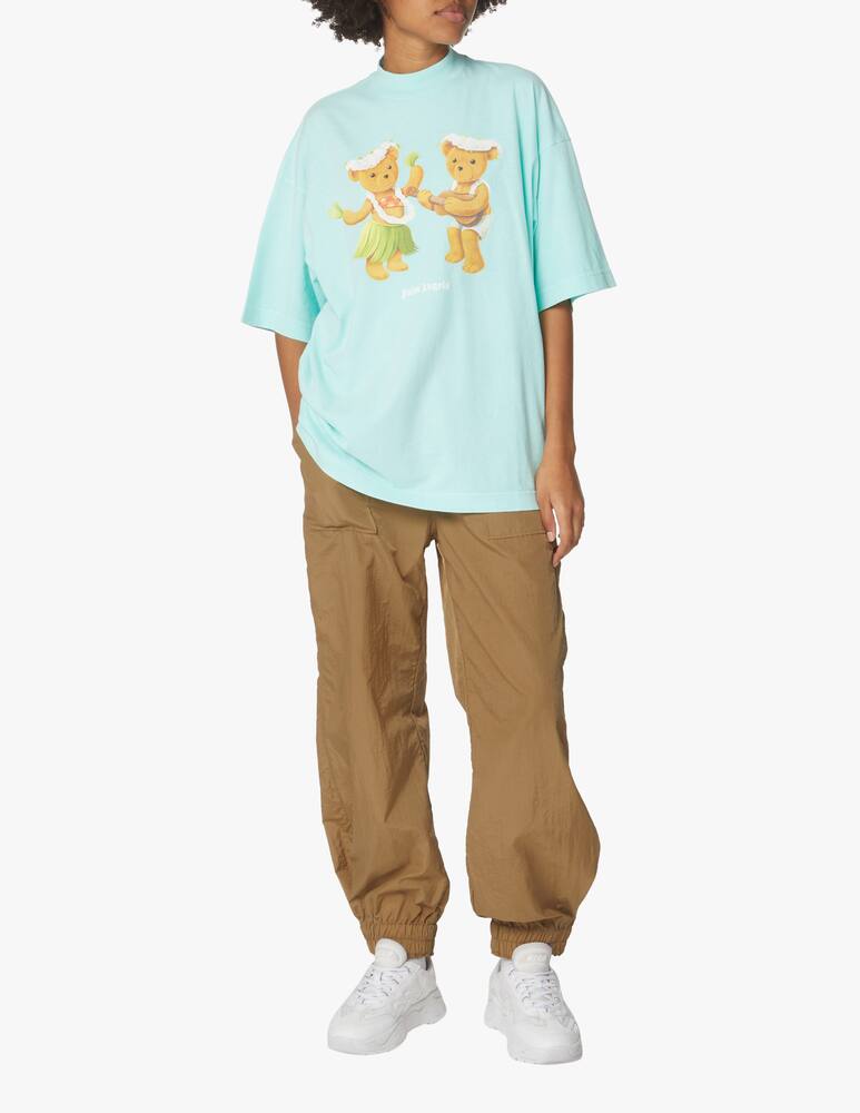 rinascente Palm Angels T-shirt in cotone con orsetto - azzurro