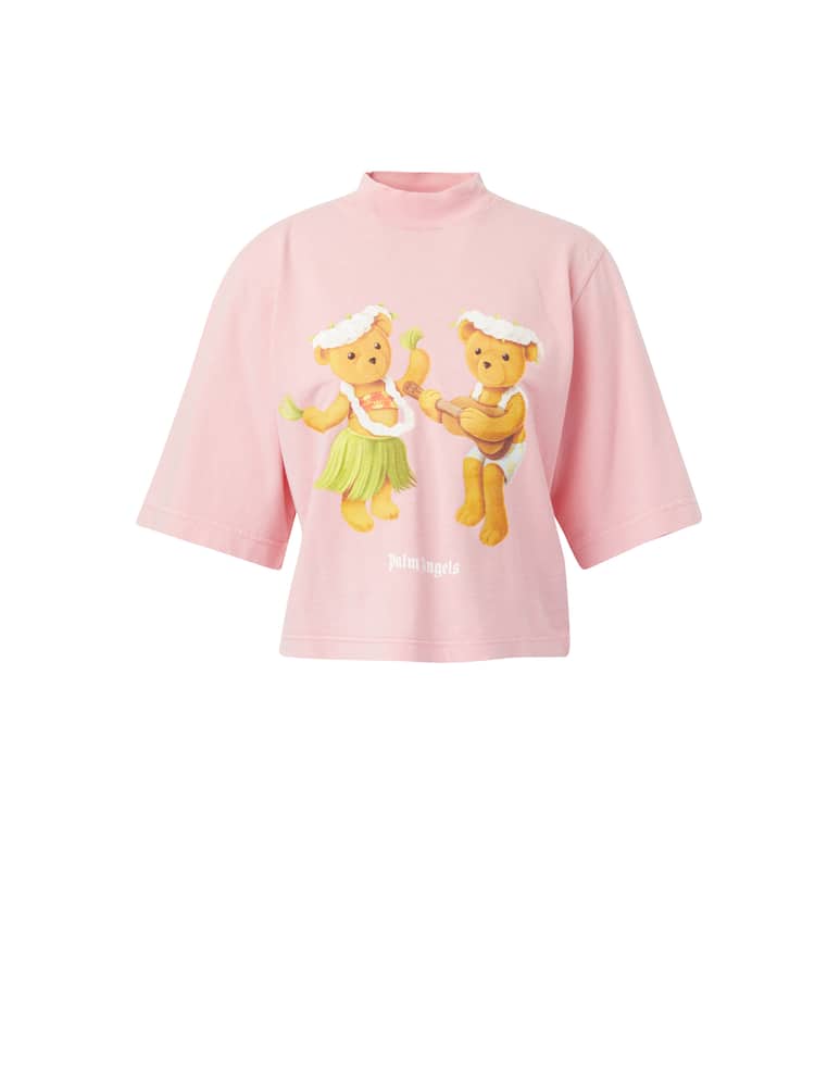 Palm Angels T-shirt in cotone con orsetto - rosa - immagine 5 Palm Angels T-shirt in cotone con orsetto - rosa - immagine 5