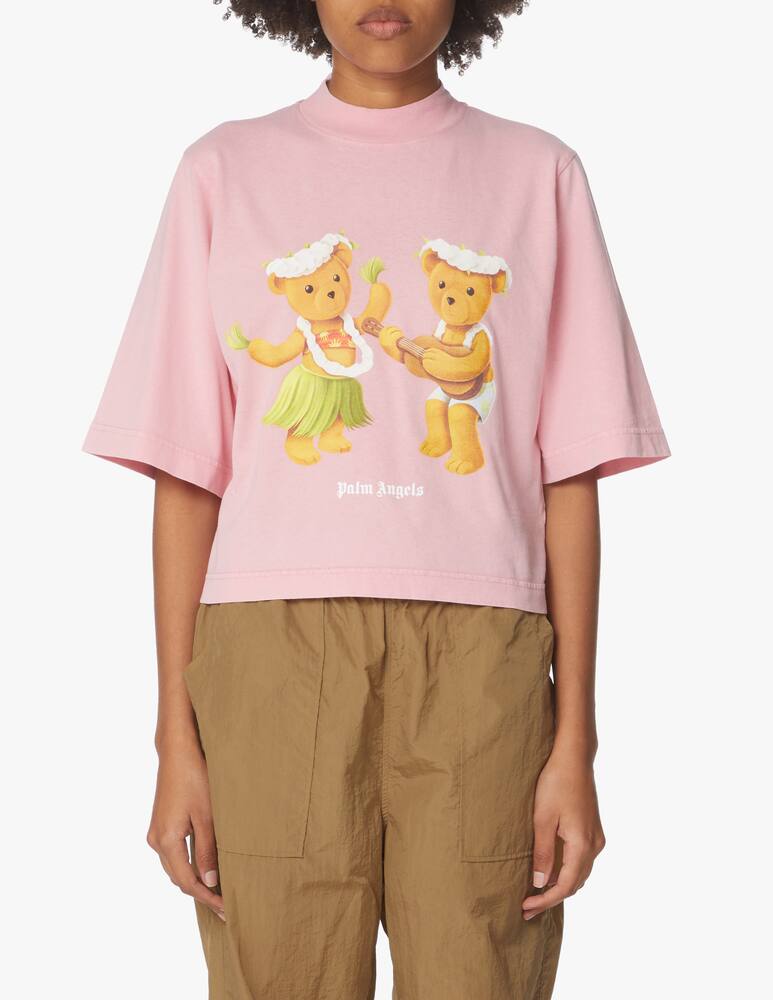 Palm Angels T-shirt in cotone con orsetto - rosa - immagine 1 Palm Angels T-shirt in cotone con orsetto - rosa - immagine 1