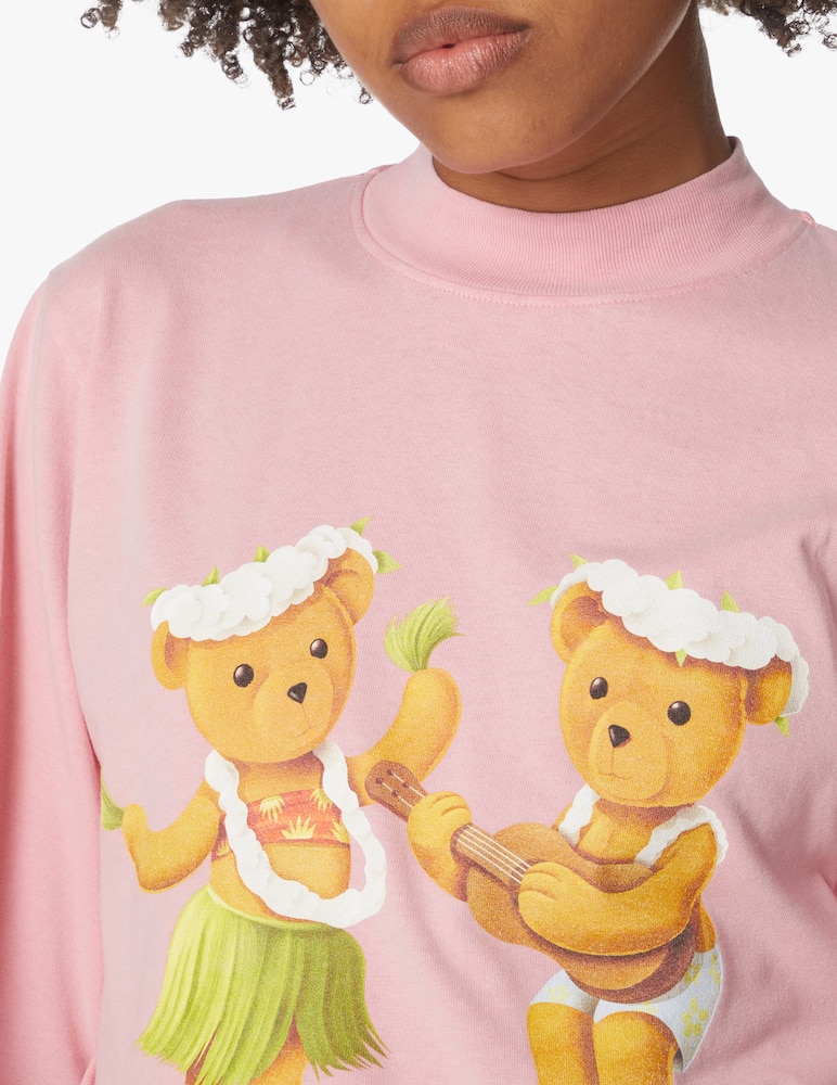 Palm Angels T-shirt in cotone con orsetto - rosa - immagine 4 Palm Angels T-shirt in cotone con orsetto - rosa - immagine 4