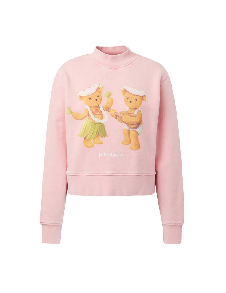 rinascente Palm Angels Felpa girocollo in cotone con orsetto - rosa