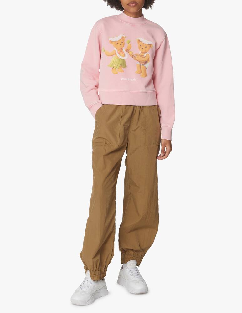 rinascente Palm Angels Felpa girocollo in cotone con orsetto - rosa