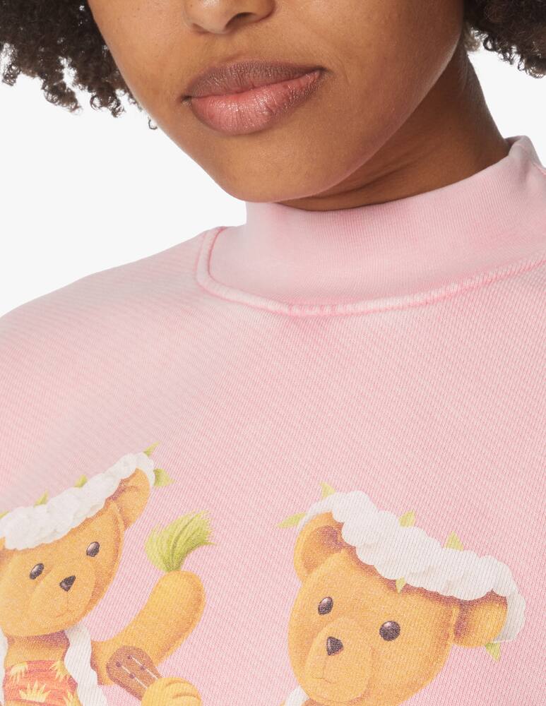 rinascente Palm Angels Felpa girocollo in cotone con orsetto - rosa