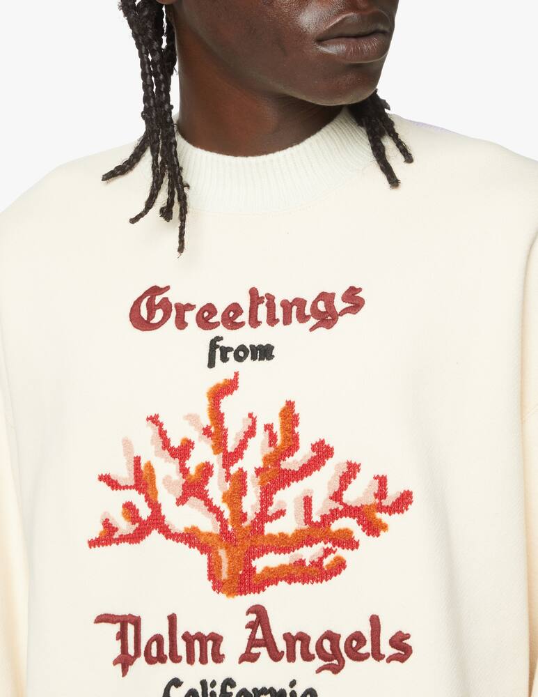 rinascente Palm Angels Coral mix knit cn sweater - white