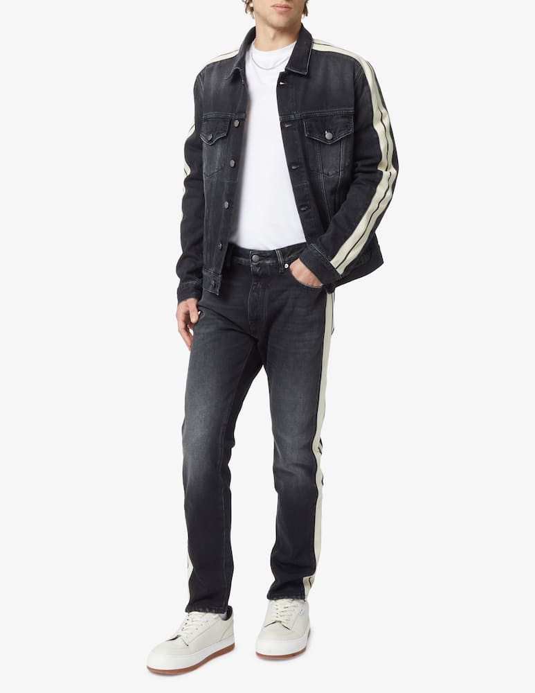 Palm Angels Black wash track denim jacket - picture 2 Palm Angels Black wash track denim jacket - picture 2