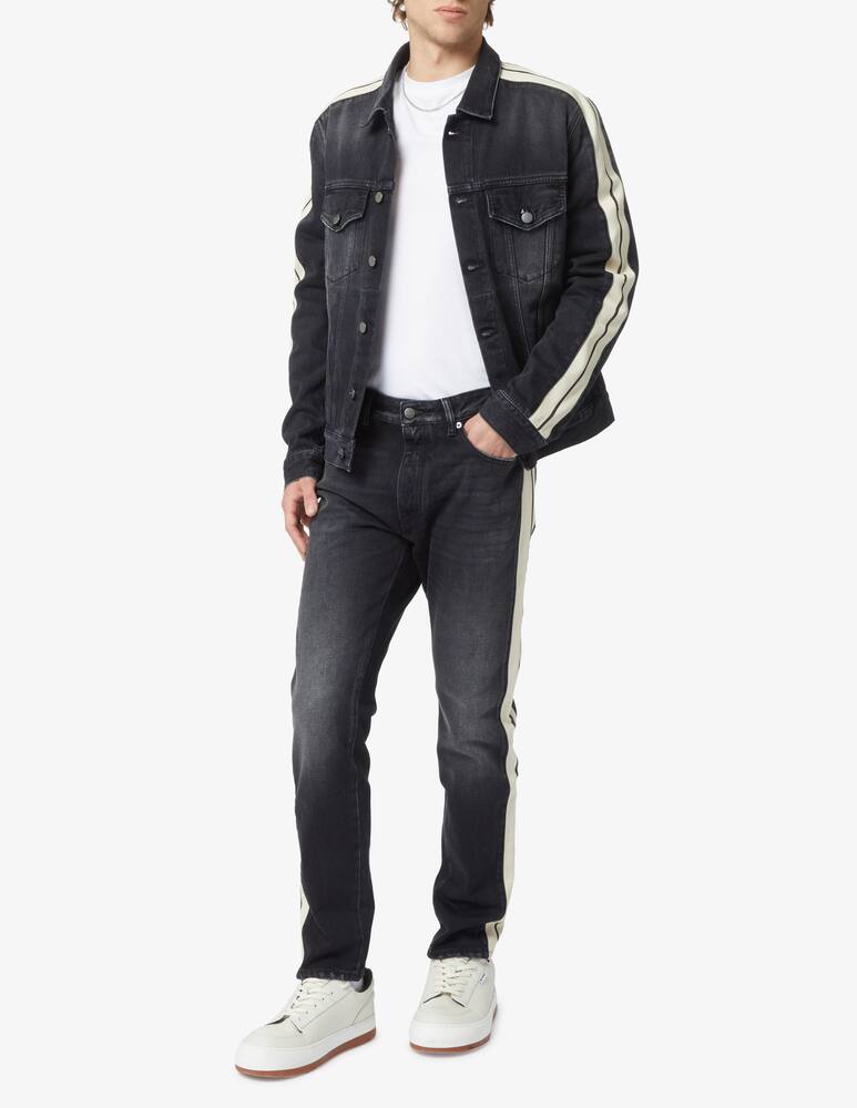 rinascente Palm Angels Black wash track denim jacket 