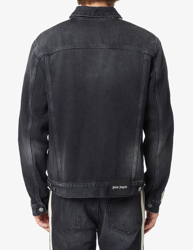 Palm Angels Black wash track denim jacket - picture 3 Palm Angels Black wash track denim jacket - picture 3