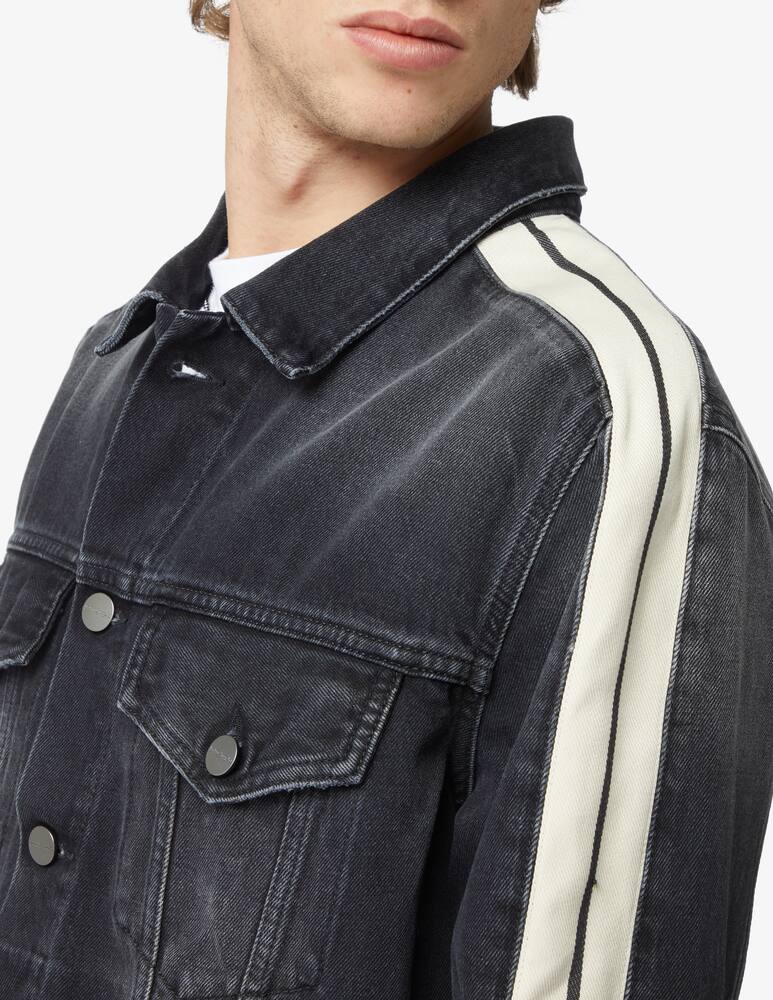 rinascente Palm Angels Black wash track denim jacket 