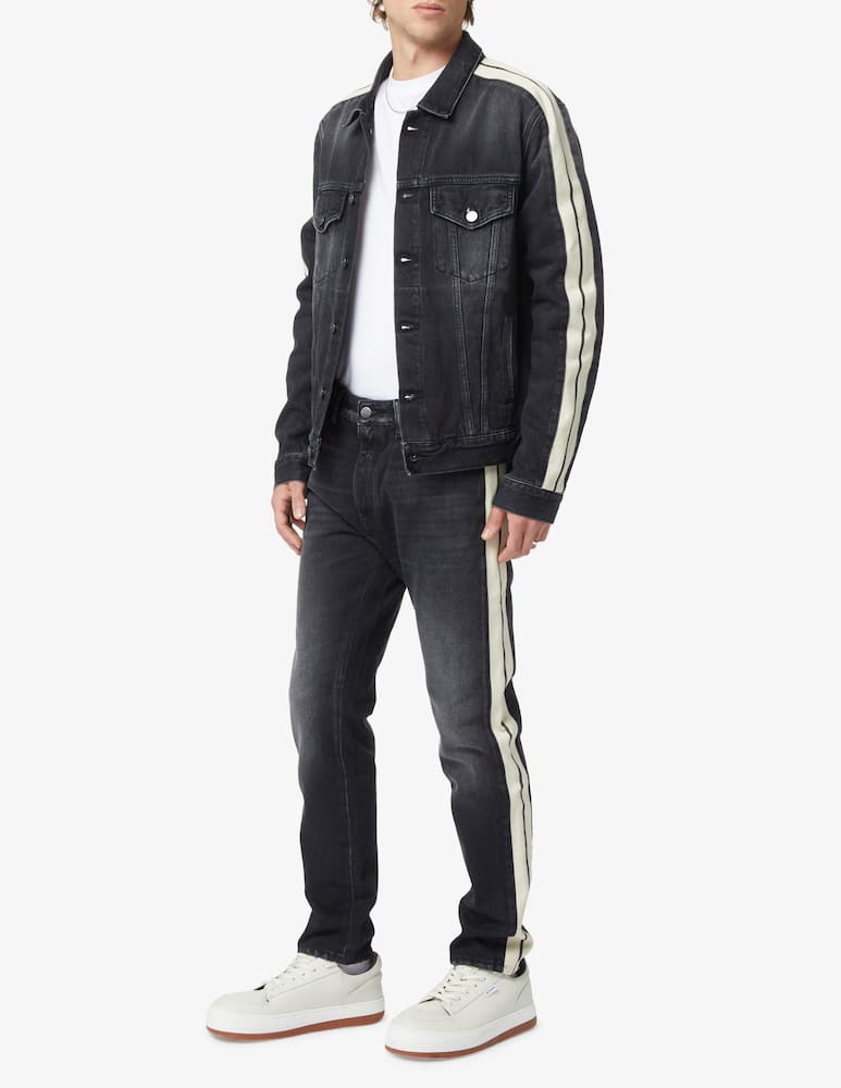 rinascente Palm Angels Pantalone track in jeans nero lavato 