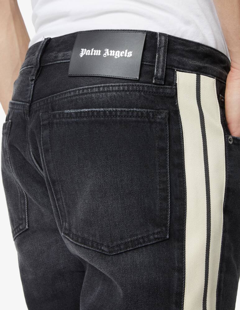 rinascente Palm Angels Pantalone track in jeans nero lavato 