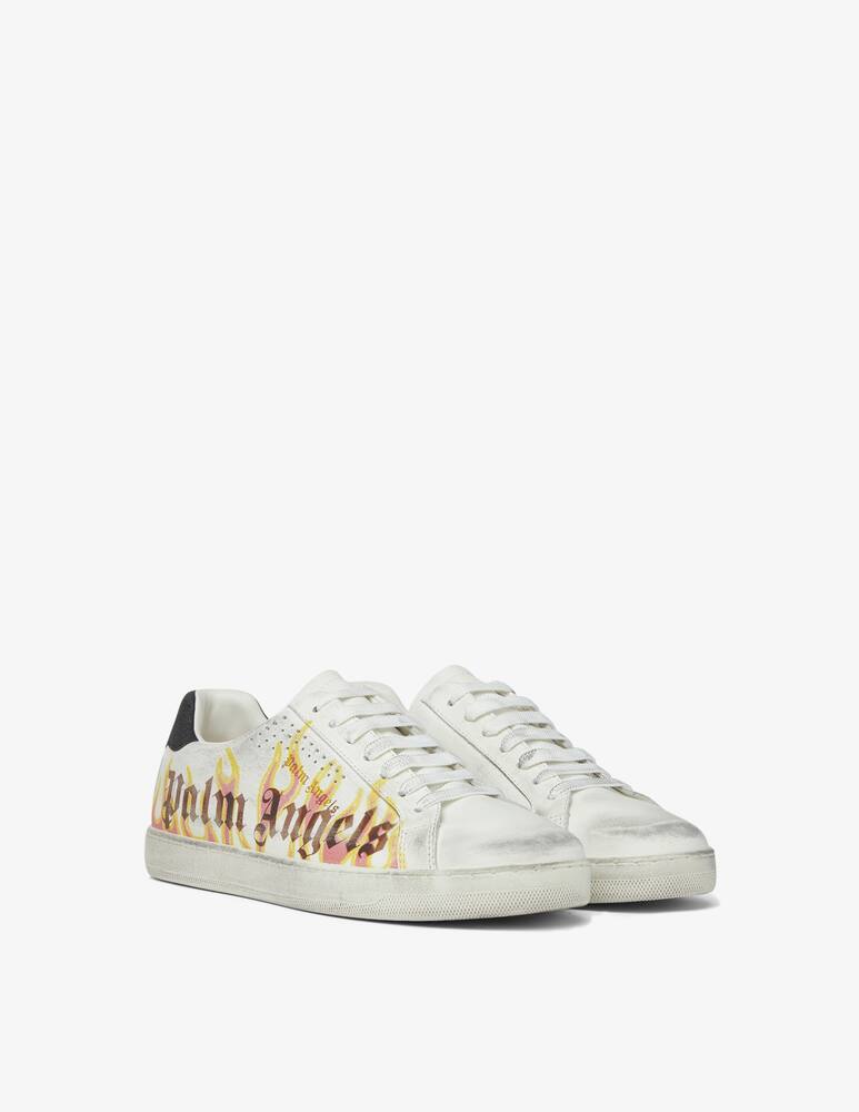 rinascente Palm Angels Tennis white flames sneakers - White