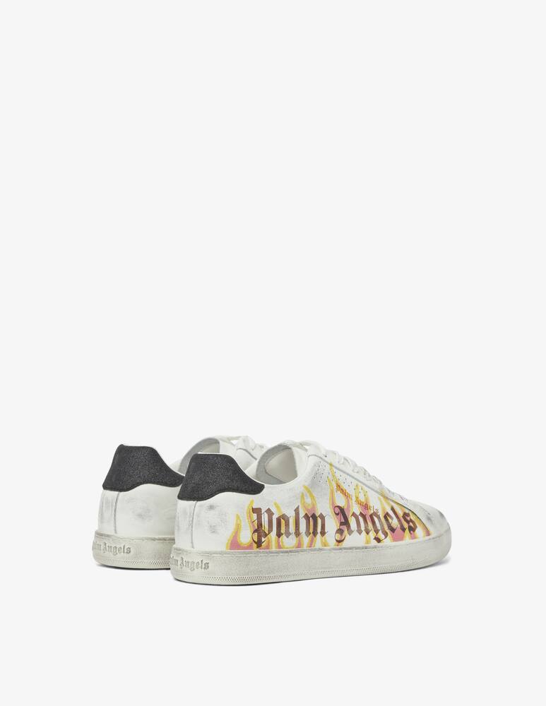 rinascente Palm Angels Tennis white flames sneakers - White