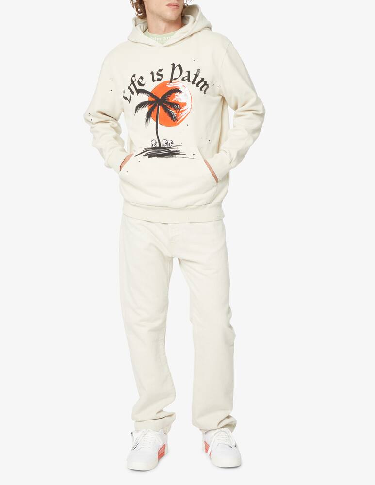 rinascente Palm Angels Gd sunset palm hoodie - White