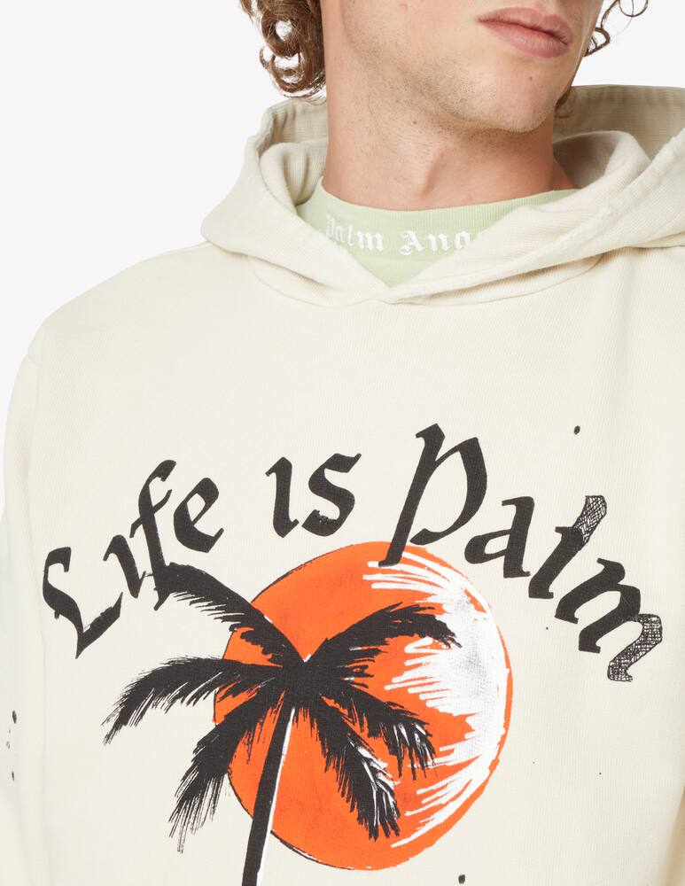 rinascente Palm Angels Gd sunset palm hoodie - White
