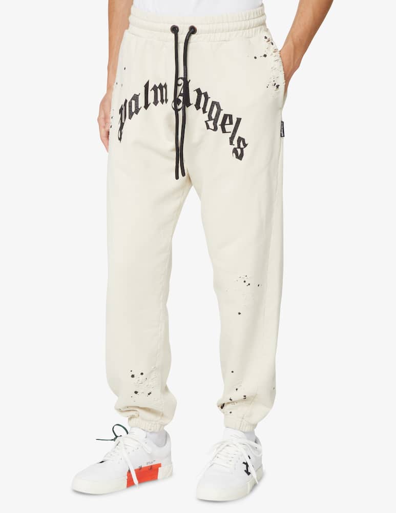 Palm Angels Gd glittered logo sweatpants - Bianco - immagine 2 Palm Angels Gd glittered logo sweatpants - Bianco - immagine 2