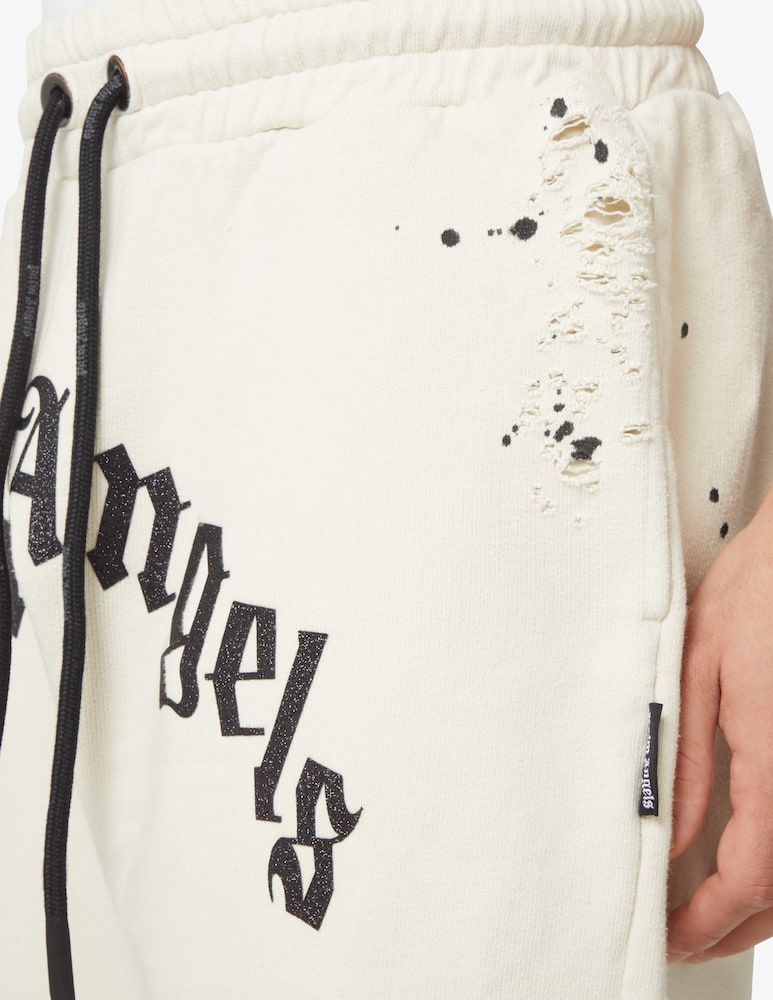 rinascente Palm Angels Gd glittered logo sweatpants - Bianco