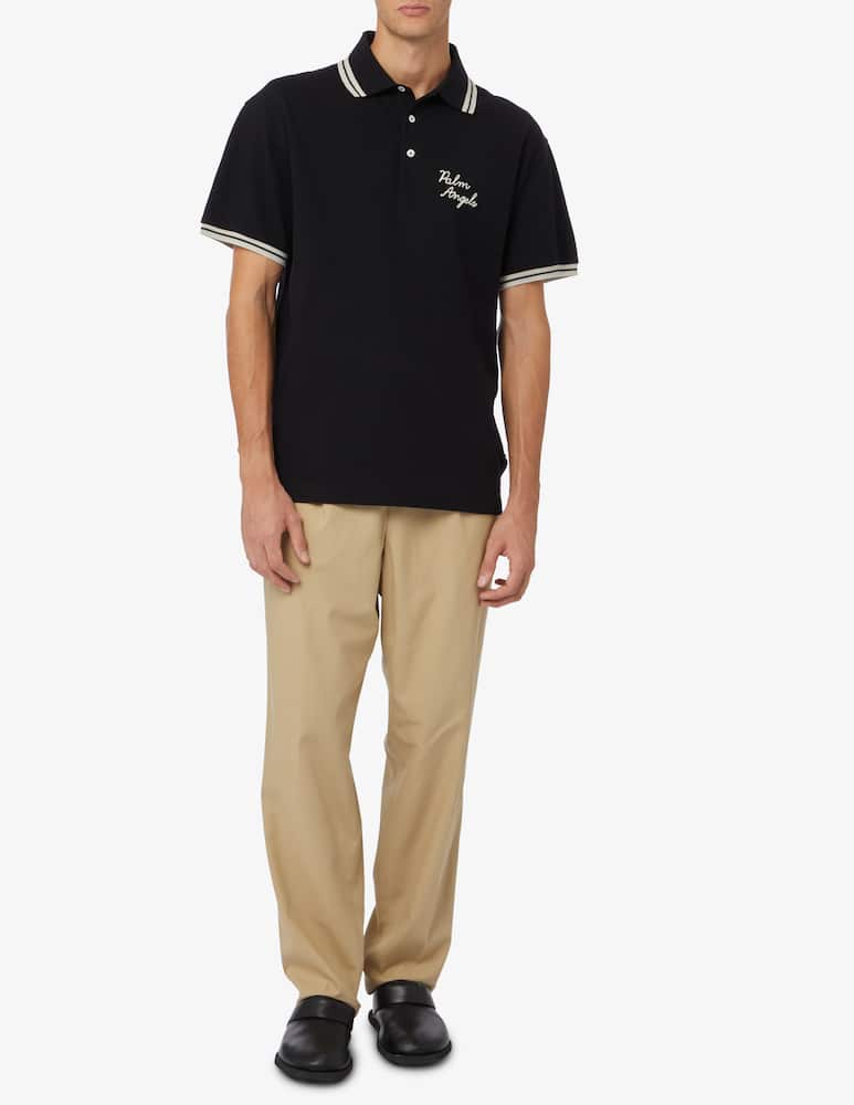 rinascente Palm Angels Polo con logo ricamato - Nero
